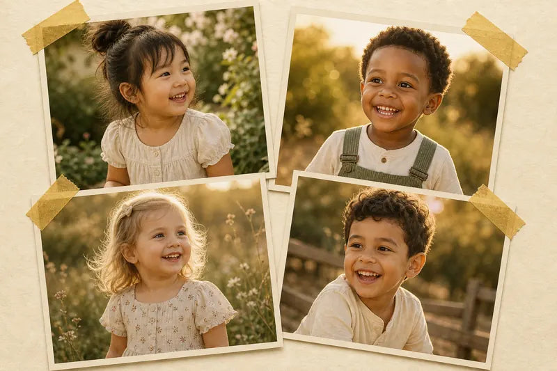 Paso 1: familias envían fotos de distintos niños desde el móvil
