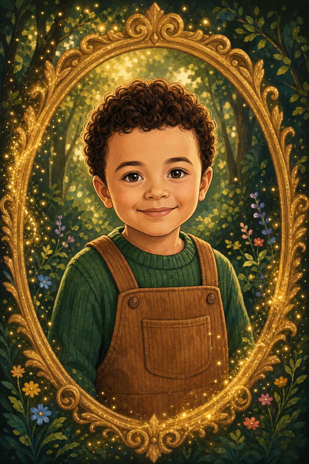 Avatar ilustrado de Leo, 6 años, creado a partir de fotos reales